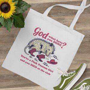 pink possum girl tote